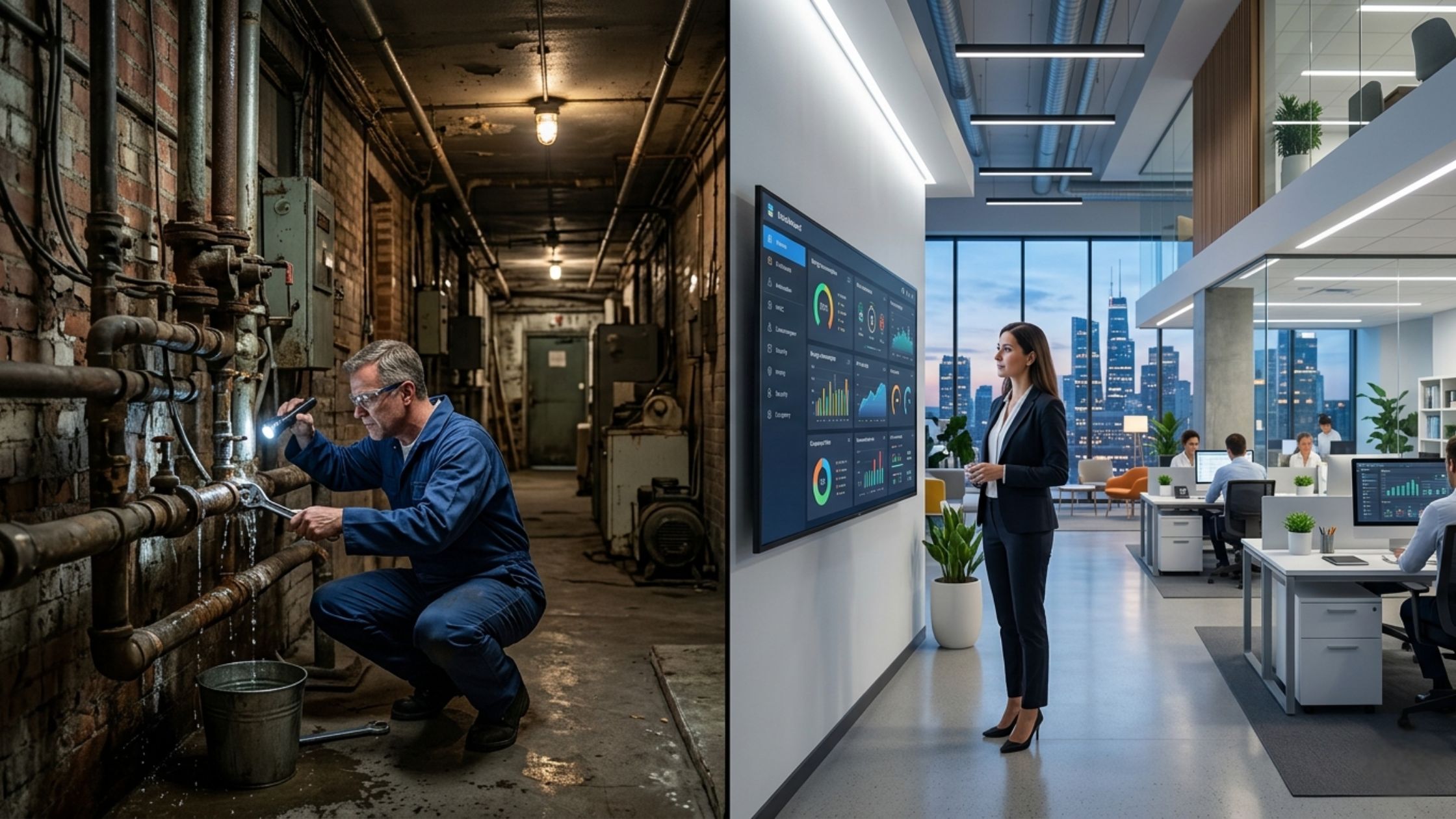 omparison between traditional building maintenance and smart building management system in Sydney