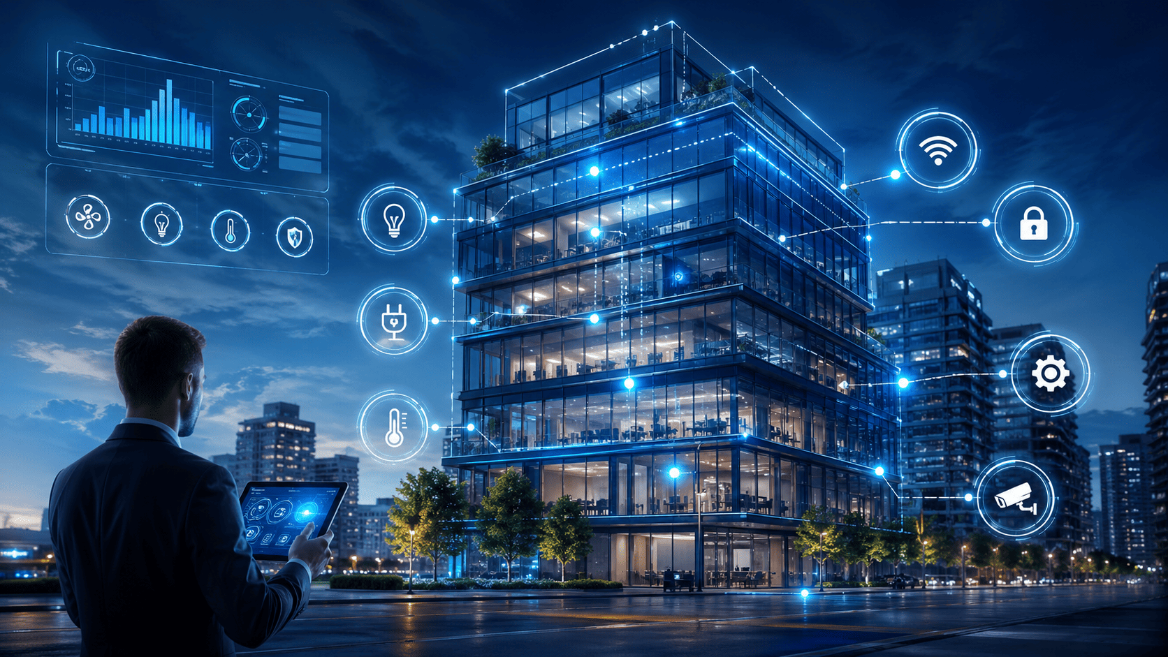 Smart building automation system with IoT technology used in commercial property management in Sydney