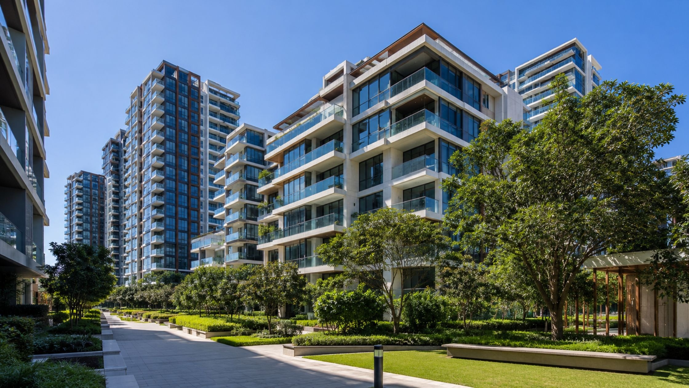 Professionally maintained high-rise residential buildings in Sydney with clean surroundings