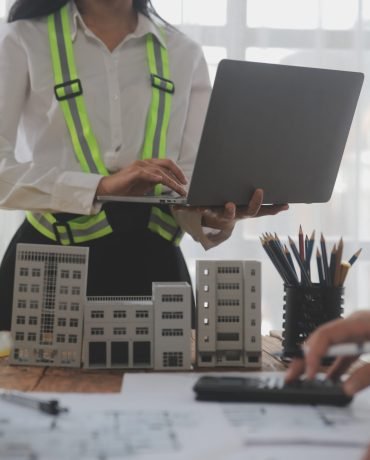 Construction and structure concept of Engineer or architect meet